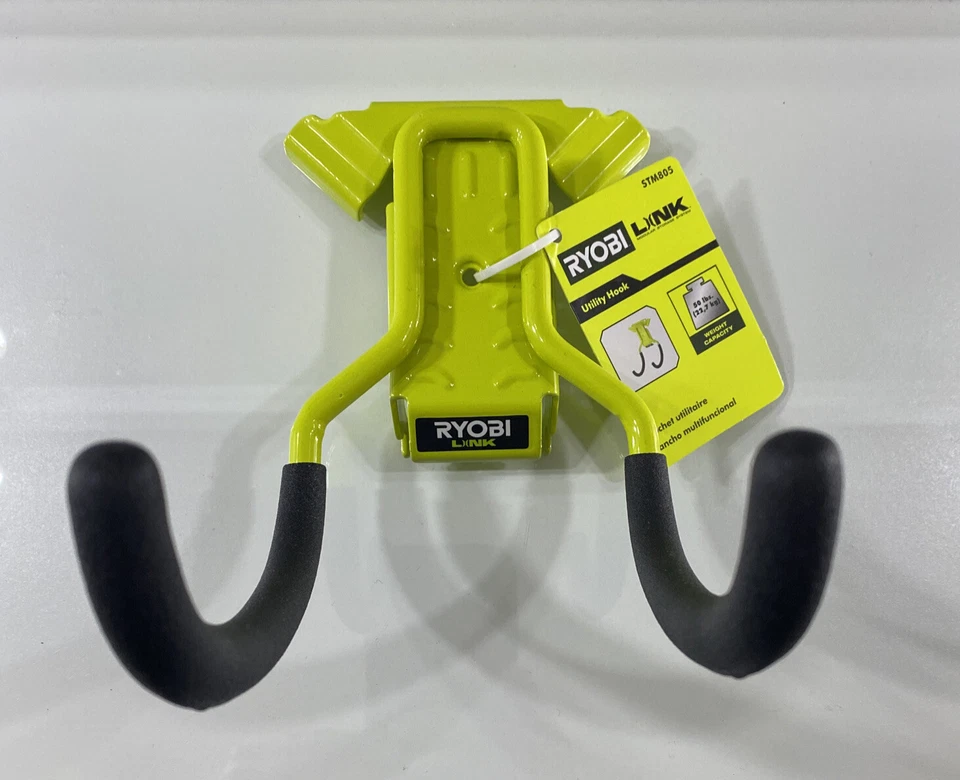 RYOBI LINK UTILITY HOOK STM805 Durable Steel Storage Hooks 50 Lb Weight Capacity