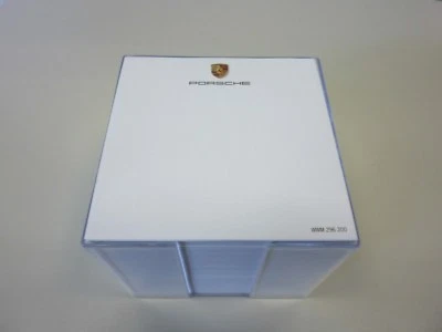 Porsche 991 997 911 993 Papier Block mit Porsche Wappen und Acryl Ständer