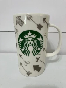 Starbucks Valentine’s Cupid Arrows Heart Siren Logo 16oz Coffee Mug 2014 5.75” - Picture 1 of 10