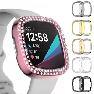 Per Fitbit Versa 3 Fitbit Sense Orologio Cristallo Diamanti TPU Custodia Protezione Paraurti - Foto 1 di 21