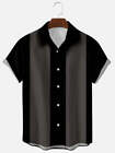 Summer Short-sleeved Shirt, Striped 3D Digital Printing, Men's Top Shirt