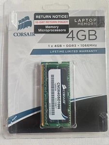 New Corsair 4GB (1x4GB) DDR3 1066 MHz (PC3 8500) Laptop Memory 1.5V - Picture 1 of 2