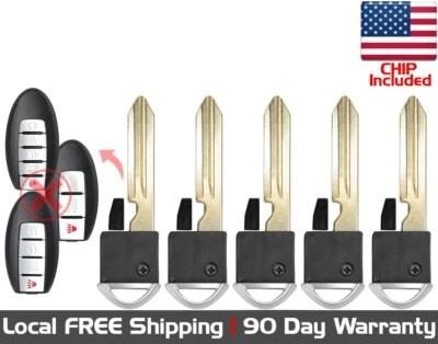 5x Novo Chaveiro de Substituição Lâmina de Inserção Sem Cortes Para Nissan Infiniti Selecionado - Imagem 1 de 4