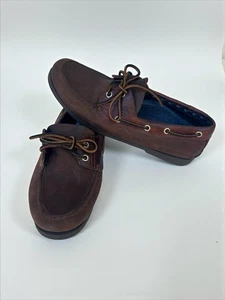 Timberland Men's 2 Eye size 9M Leather Boat Shoes Brown Loafers Style 71002 - Picture 1 of 18