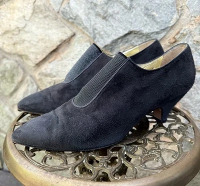 Salto Walter Steiger 1980 vintage feito à mão na Itália camurça designer 8,5 - Imagem 1 de 4