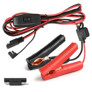 SAE Clip Alligatore Batteria Cablaggio con Interruttore On/Off 10ft/3m 14AWG - Foto 1 di 12