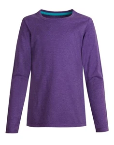 Hanes Girls Long Sleeve Crewneck T-Shirt Tee 100% Cotton Ringspun Comfort Soft - Picture 1 of 6