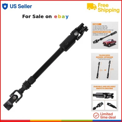 Power Steering Column Shaft Metal Adjustable Length Fits Jeep Cherokee Comanc... - Image 1 of 4