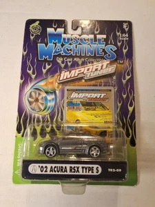 MUSCLE MACHINE DIE CAST IMPORT 2002 ACURA RSX TYPE S SILVER GRAY 1:64 Scale - Picture 1 of 2