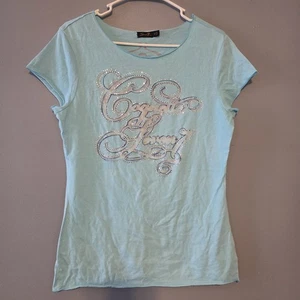 Seven7 Damen Medium Baumwolle Rundhals Kurzarm T-Shirt (Babyblau) - Bild 1 von 8