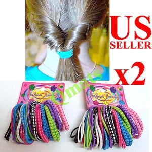 2 pks NEW Girl Soft Nylon Ring Elastic Ties Hair Band Hairband Rope Wholesale - Picture 1 of 1