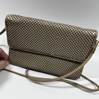 "Bolso sin asas de malla metálica Whiting and Davis bolso de colección 8x5"" bandolera 20"" caída" Foto 1 de 4