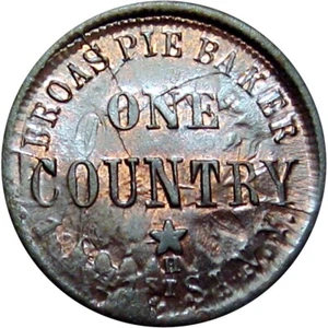 New York City Civil War Token Broas Pie Baker Clashed Die Mint Error - Picture 1 of 2