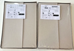 2 x IKEA NIMM Storage Box With Lid Gray Beige 9 ¾ x 13 ¾ x 6" New 005.523.84 - Picture 1 of 7