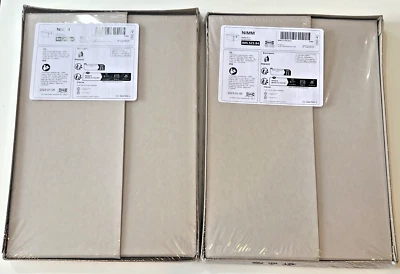 2 x IKEA NIMM Storage Box With Lid Gray Beige 9 ¾ x 13 ¾ x 6" New 005.523.84 - Image 1 of 4