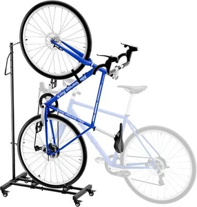 Upright Bike Stand, Vertical & Horizontal Adjustable Height Bike Storage Rack - Picture 1 of 8