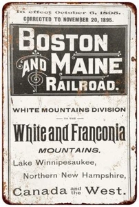 Metal Sign - 1895 Boston and Maine Railroad - Vintage Look Reproduction 8 x 12 - Picture 1 of 1