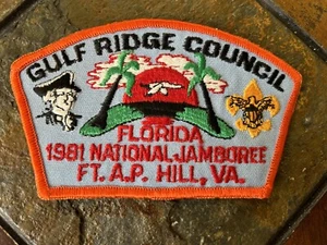 1981 National Scout Jamboree Gulf Ridge Council Florida Mint JSP Patch - Imagen 1 de 1