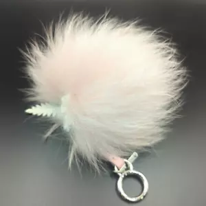 *RNAK-AB* Auth FENDI PomPom Keychain Strap Charm With Key Ring Pink #284 - Picture 1 of 22