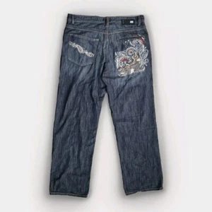 Vintage Ecko Unltd Jeans Herren bestickt Nashorn Logo Baggy Fit Gr. 38×34 - Bild 1 von 8