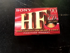 K7 CASSETTE AUDIO VIERGE SONY HF 90mn IEC I TYPE I NORMAL rare vintage tape - Photo 1/4