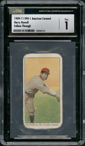 1909-1911 E90-1 American Caramel Harry Howell Follow-Through Baseball CSG 1