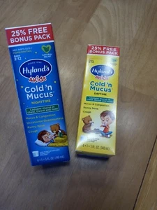 Pack Of 2 Hylands 4 Kids COLD 'N MUCUS day & nighttime homeopathic 5 fl oz EACH - Picture 1 of 10