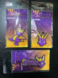 SPYRO The Dragon Full set x 3 Official Keyring Rubber Keychain Video Game Merch - Picture 1 of 5