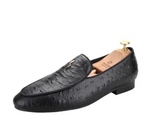 Men's Fashion British Round Toe Metal Decor Slip On Loafers Party Dress Shoes - Picture 1 of 12
