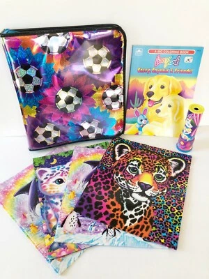 Rare Lot Vintage 1990s Lisa Frank Trapper Keeper Binder, Folders, Coloring Book! - Image 1 of 4