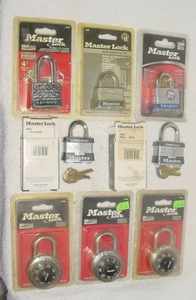 NEW NOS 8 Piece Lot Master Lock Padlocks 22D 3D 1500D 3KA 1KA  380D SHIPS FREE - Picture 1 of 5