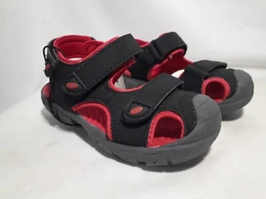 Falls Creek Toddler Boys Fisherman Sandals, Size 7, Black & Red, Enclosed toe - Picture 1 of 5