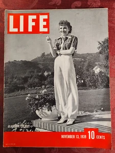 LIFE magazine November 13 1939 Claudette Colbert Argentina German Generals - Picture 1 of 2