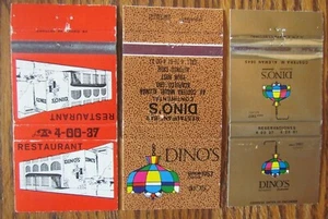 ACAPULCO, MEXICO 3 MATCHBOOK MATCHCOVERS: DINO'S RESTAURANT -F - Picture 1 of 1