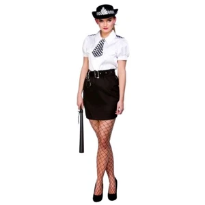 Ladies CONSTABLE CUTIE PC Sexy Police Woman Fancy Dress Costume + HAT Hen 6-24 - Picture 1 of 8