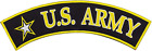 U.S. Army White and Yellow and Black Army Star Patch and Patches Top Rocker Patc