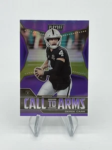 Panini Playoff Call to Arms 2021 púrpura Prizm #6 Derek Carr Raiders - Imagen 1 de 2