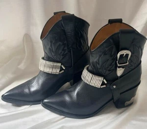 TOGA PULLA Black Silver Metal Hardware Cowboy Western Stiefel EU37,5 - Bild 1 von 9