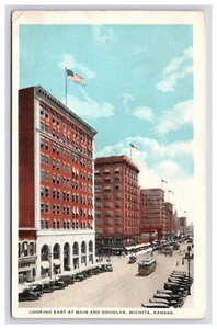AK: KS Street View, alte Autos, Straßenbahnen, Wichita, Kansas - unbespielt - Bild 1 von 2