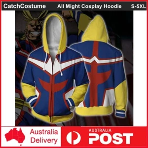My Hero Academia All Might Toshinori Yagi Cosplay Hoodie Costume Zipper Jacket - Picture 1 of 7