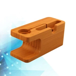 Wood Charging Station Cell Phone Docking Stand Office - Zdjęcie 1 z 11