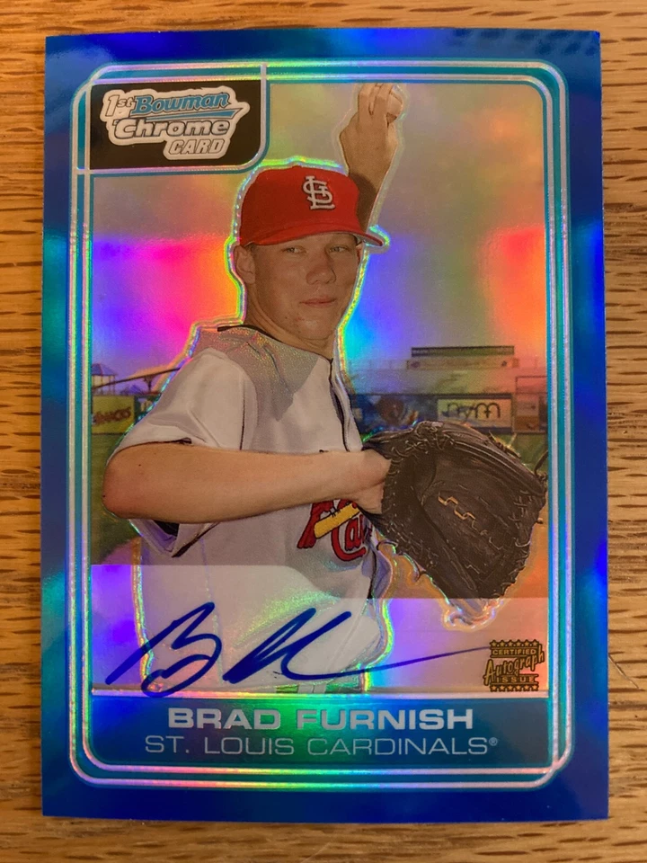 2006 Bowman Chrome Draft Draft Picks Blue Refractors #79 Brad Furnish Auto /150 - Image 1 of 1