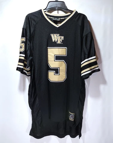 Wake Forest Footbal Jersey Large Vintage Black #5 Stitched Cover