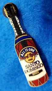 SANTO DOMINGO DR DOMINICAN BRUGAL RUM BOTTLE NET GUITAR Hard Rock Cafe PIN - Picture 1 of 1