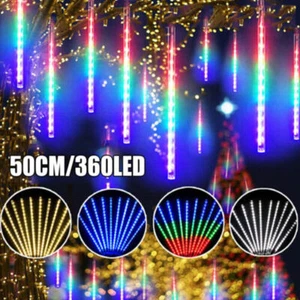 10PCS SET 50CM Meteor Shower Light Star Falling Rain Drop LED String Lamp Decor - Picture 1 of 17