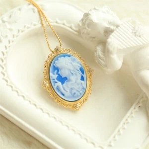 F18 Schmetterlingsfee Perlmutt Achat blau Anhänger Brosche Silber 925 - Bild 1 von 5