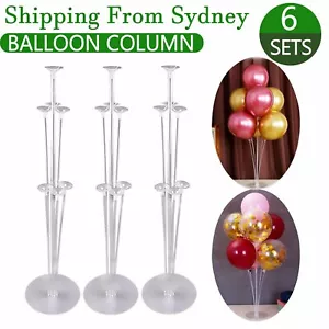 6x 70cm Balloon Column Set Upright Base Display Stand Holder Wedding Party Decor - Picture 1 of 10