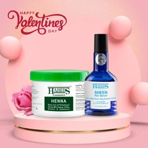 Habibs Combo siero per capelli naturale all'henné Mehndi in polvere e lucentezza per danni ai capelli - Foto 1 di 7
