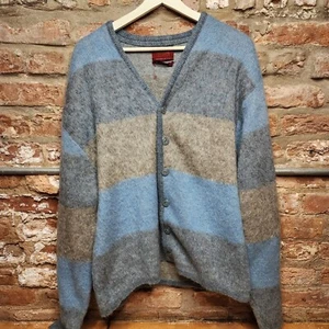 Vintage 70er Jahre Sears traditionelle Kollektion Mohairpullover Strickjacke Cobain Farbblock - Bild 1 von 13