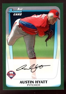 AUSTIN HYATT PHILLIES 6/450 GREEN BORDER ROOKIE CARD RC SP 2011 BOWMAN PROSPECTS